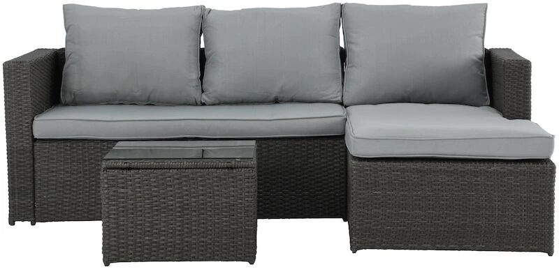 Oakland Divaanisohva Ja Sohvapöytä Tummanharmaa 2 Oakland Divaanisohva Ja Sohvapöytä Tummanharmaa - Image 2