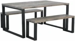 Ruska Ruokailuryhmä Penkeillä 150x100 Cm Savunharmaa/musta 8 Ruska Ruokailuryhmä Penkeillä 150x100 Cm Savunharmaa/musta -Yleinen Kotikauppa 209015 209020 ry 2 1 1