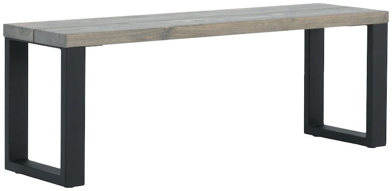 Ruska Penkki 35x126 Cm Harjattu Ja Lakattu Mänty Savunharmaa/musta Metalli 5 Ruska Penkki 35x126 Cm Harjattu Ja Lakattu Mänty Savunharmaa/musta Metalli - Image 5