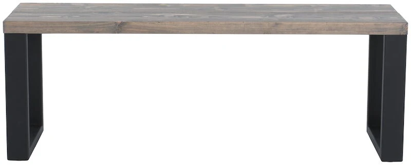 Ruska Penkki 35x126 Cm Harjattu Ja Lakattu Mänty Savunharmaa/musta Metalli 2 Ruska Penkki 35x126 Cm Harjattu Ja Lakattu Mänty Savunharmaa/musta Metalli - Image 2