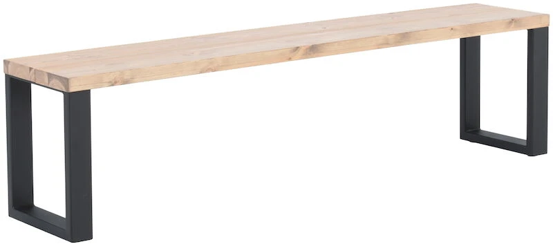 Ruska Penkki 35x176 Cm Antiikkipetsattu Harjattu Ja Lakattu Mänty/musta Met 5 Ruska Penkki 35x176 Cm Antiikkipetsattu Harjattu Ja Lakattu Mänty/musta Met - Image 5