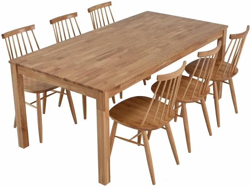 Kaarna-Scandic 6-hengen Ruokailuryhmä Lakattu Tammi 6 Kaarna-Scandic 6-hengen Ruokailuryhmä Lakattu Tammi - Image 6