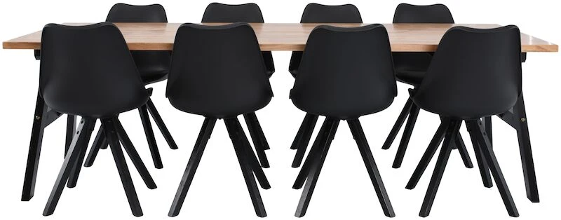 Tuohi-Bergen 8-hengen Ruokailuryhmä Musta/lakattu Tammi 5 Tuohi-Bergen 8-hengen Ruokailuryhmä Musta/lakattu Tammi - Image 5