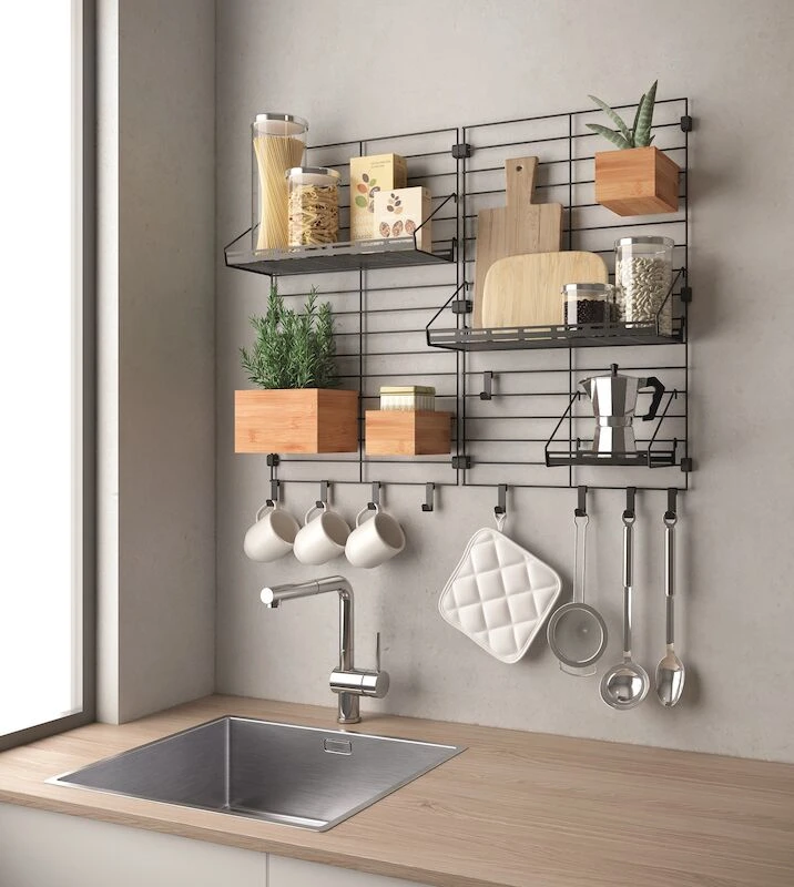 Metaltex Mural Hylly 43x15x13 Cm, Musta 2 Metaltex Mural Hylly 43x15x13 Cm, Musta - Image 2