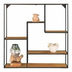 House Nordic Vita XL Seinähylly Musta, Tammihyllyillä 85x85x18 Cm -Yleinen Kotikauppa 4282015 2 1000x1000 1