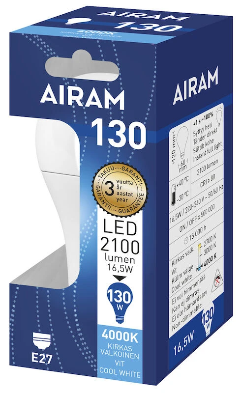Airam Led-lamppu E27 17W/840 BX OP A60 1 Airam Led-lamppu E27 17W/840 BX OP A60
