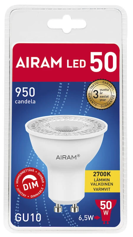 Airam Led-lamppu GU10 4W/827 36D DIM BL PAR16 2 Airam Led-lamppu GU10 4W/827 36D DIM BL PAR16 - Image 2