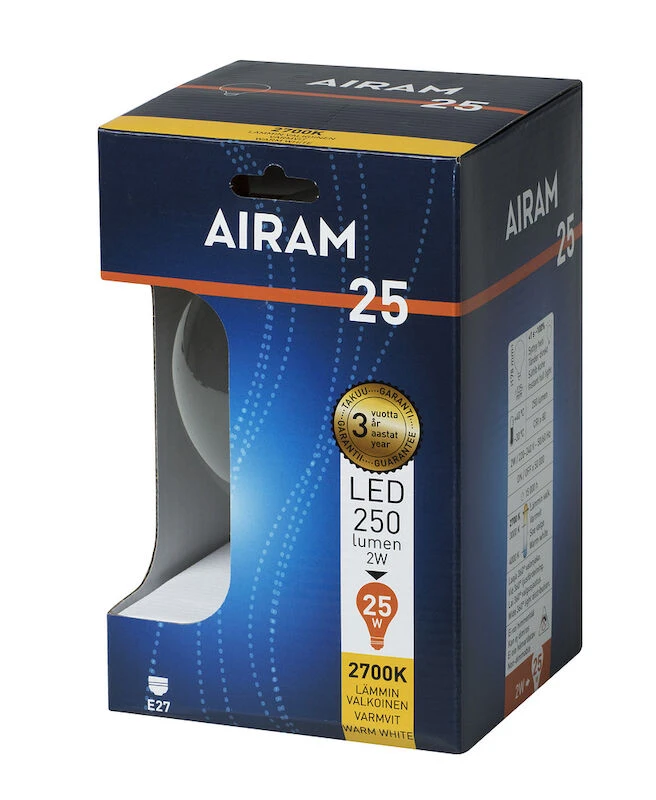 Airam Led-lamppu E27 2,5W 2700K 250lm 2 Airam Led-lamppu E27 2,5W 2700K 250lm - Image 2