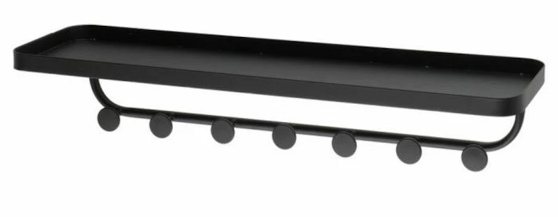 4Living Naulakko Hyllyllä 49,5x13x10 Cm Musta 2 4Living Naulakko Hyllyllä 49,5x13x10 Cm Musta - Image 2