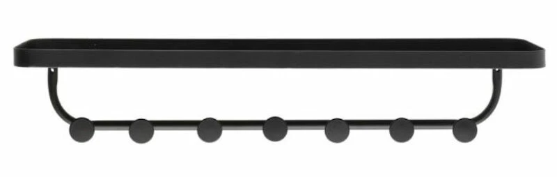 4Living Naulakko Hyllyllä 49,5x13x10 Cm Musta 1 4Living Naulakko Hyllyllä 49,5x13x10 Cm Musta