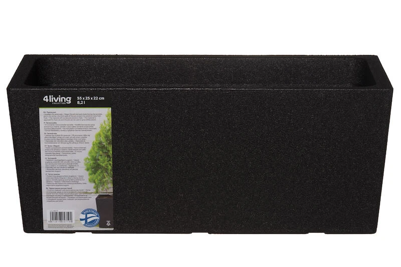 4Living Terde Termoruukku 55x25x22 Cm Musta 2 4Living Terde Termoruukku 55x25x22 Cm Musta - Image 2