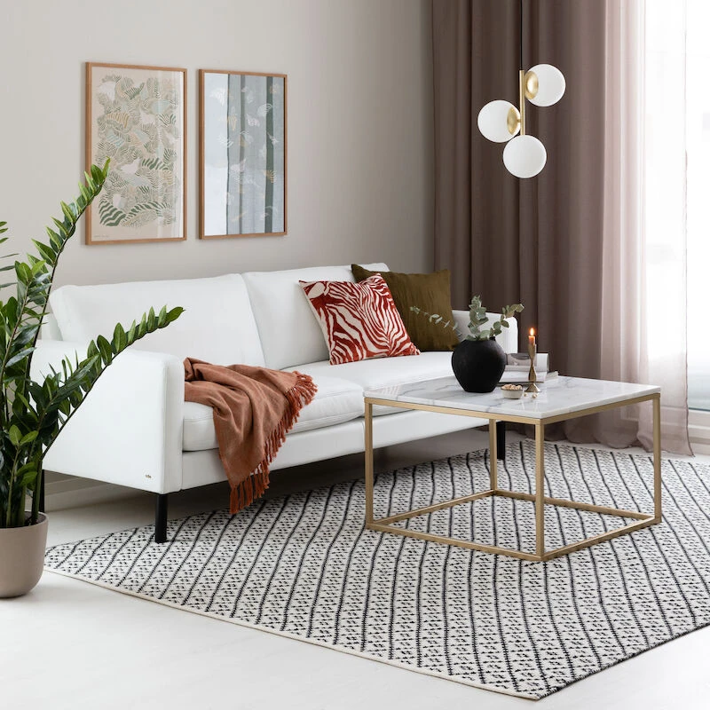 4Living Huurre Kaksipuolinen Villamatto 80x200 Cm Musta/valkoinen 4 4Living Huurre Kaksipuolinen Villamatto 80x200 Cm Musta/valkoinen - Image 4