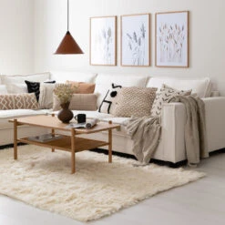 4Living Smooth Villamatto 60x90 Cm Valkoinen -Yleinen Kotikauppa 4 living smooth villamatto web 6 1