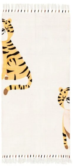 4Living Piilo Matto 90x150 Cm Luonnonvalkoinen/oranssi