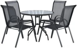 Cafe-Feel Textline Pyöreä 4-hengen Ruokailuryhmä Musta