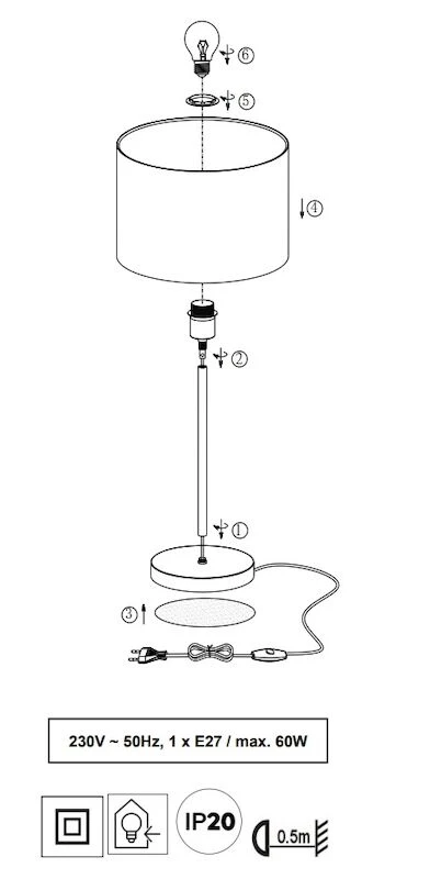 Trio Hotel Pöytävalaisin 1xE27 Musta 3 Trio Hotel Pöytävalaisin 1xE27 Musta - Image 3