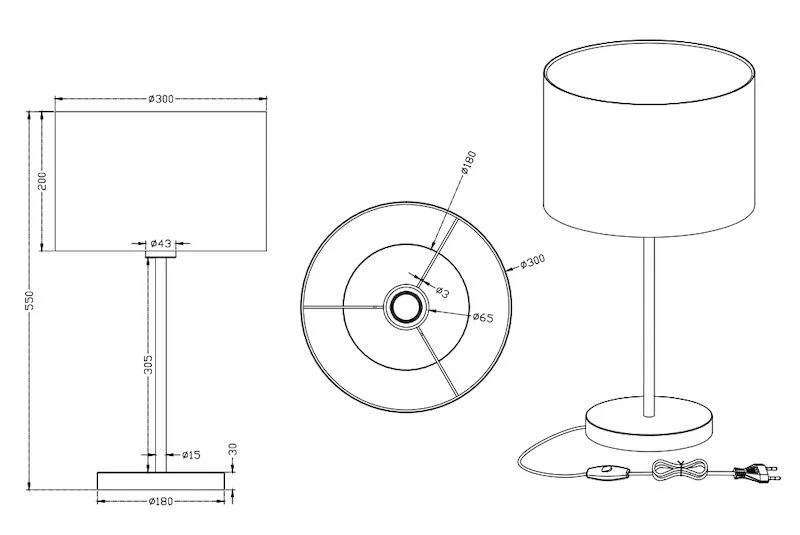 Trio Hotel Pöytävalaisin 1xE27 Musta 1 Trio Hotel Pöytävalaisin 1xE27 Musta