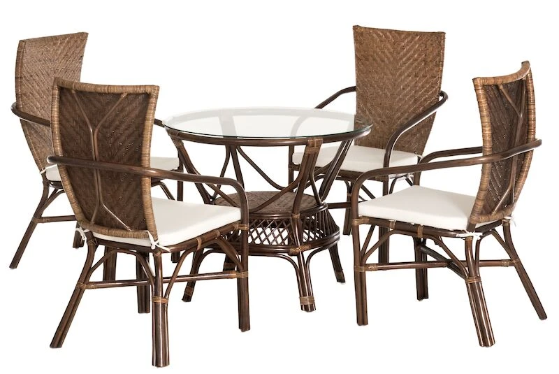 4Living Atalanta Rottinki 4-hengen Ruokailuryhmä Tummanruskea 2 4Living Atalanta Rottinki 4-hengen Ruokailuryhmä Tummanruskea - Image 2