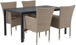 House Nordic Asta 4-hengen Ruokailuryhmä Musta/luonnonväri