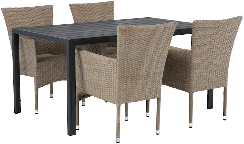 House Nordic Asta 4-hengen Ruokailuryhmä Musta/luonnonväri 1 House Nordic Asta 4-hengen Ruokailuryhmä Musta/luonnonväri