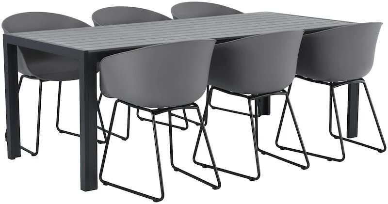 Saarni-Seattle 6-hengen Ruokailuryhmä Käsinojilla, Harmaa 4 Saarni-Seattle 6-hengen Ruokailuryhmä Käsinojilla, Harmaa - Image 4