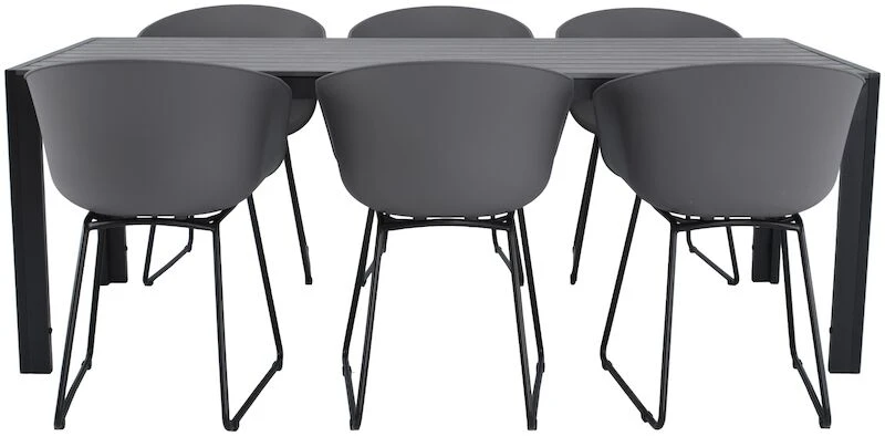 Saarni-Seattle 6-hengen Ruokailuryhmä Käsinojilla, Harmaa 5 Saarni-Seattle 6-hengen Ruokailuryhmä Käsinojilla, Harmaa - Image 5