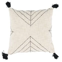 Tupsu Koristetyyny 50x50 Cm Luonnonväri/musta