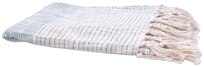 Siksak Raita Torkkupeitto 125x150 Cm Luonnonväri/sininen 4 Siksak Raita Torkkupeitto 125x150 Cm Luonnonväri/sininen - Image 4