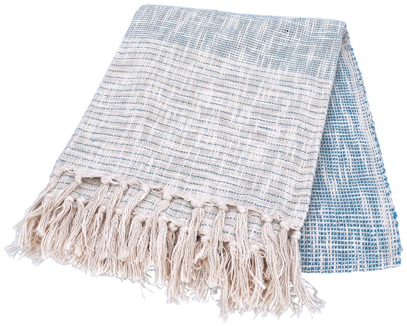 Siksak Raita Torkkupeitto 125x150 Cm Luonnonväri/sininen 6 Siksak Raita Torkkupeitto 125x150 Cm Luonnonväri/sininen - Image 6