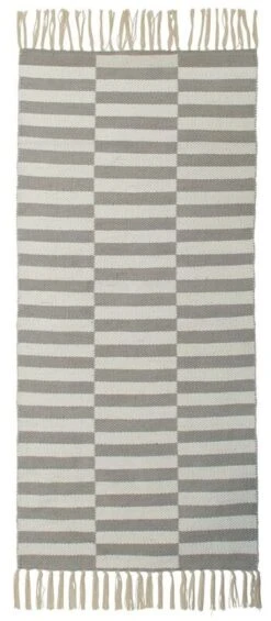 Svanefors Adita Puuvillamatto 70x140 Cm Harmaa-valkoinen