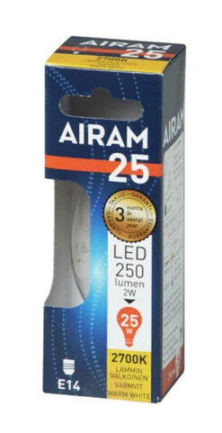 Airam Led-kynttilälamppu C35 827 250lm E14 FIL