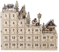 Bloomingville Richie Joulukalenteri Valoilla Luonnonväri