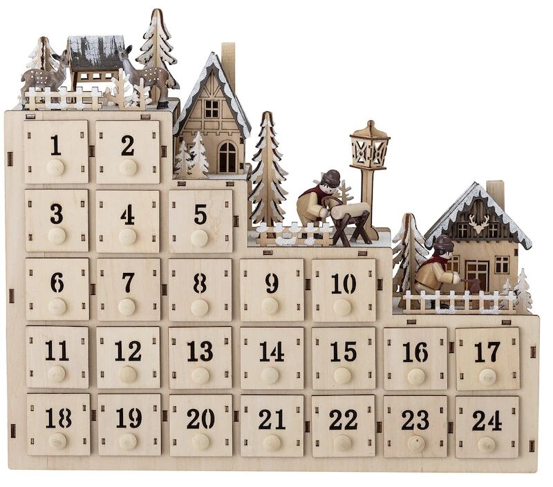 Bloomingville Richie Joulukalenteri Valoilla Luonnonväri 1 Bloomingville Richie Joulukalenteri Valoilla Luonnonväri