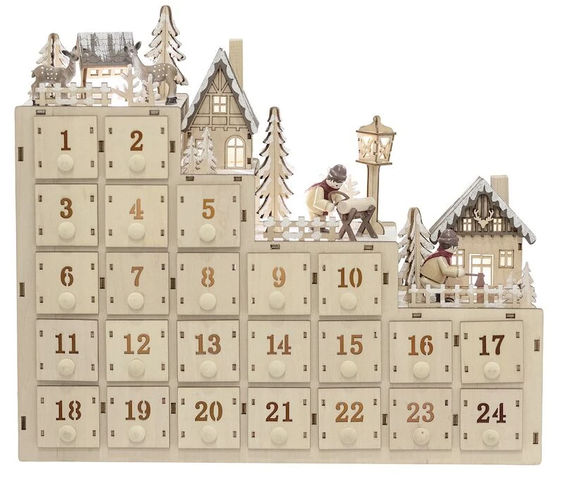 Bloomingville Richie Joulukalenteri Valoilla Luonnonväri 5 Bloomingville Richie Joulukalenteri Valoilla Luonnonväri - Image 5