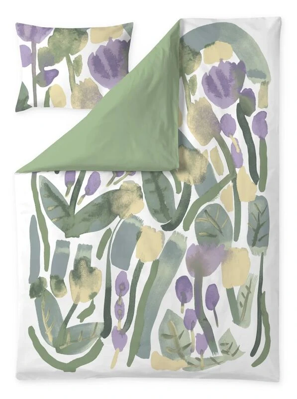 Finlayson Kumpula Satiinipussilakanasetti 150x210+50x60 Cm Vihreä/valkoinen 3 Finlayson Kumpula Satiinipussilakanasetti 150x210+50x60 Cm Vihreä/valkoinen - Image 3