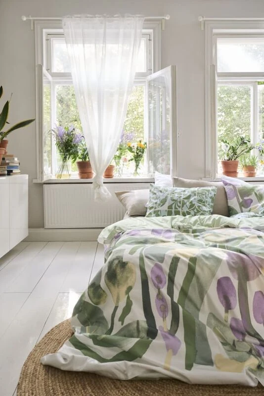 Finlayson Kumpula Satiinipussilakanasetti 150x210+50x60 Cm Vihreä/valkoinen 2 Finlayson Kumpula Satiinipussilakanasetti 150x210+50x60 Cm Vihreä/valkoinen - Image 2