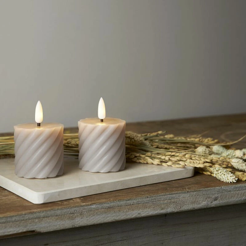 Star Trading Flamme Swirl LED-kynttilä 2 Kpl 7,5 Cm Harmaa 1 Star Trading Flamme Swirl LED-kynttilä 2 Kpl 7,5 Cm Harmaa