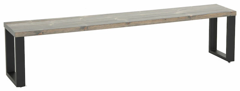 Honka Penkki 195x35 Cm Metallijalalla Harmaa/musta 2 Honka Penkki 195x35 Cm Metallijalalla Harmaa/musta - Image 2