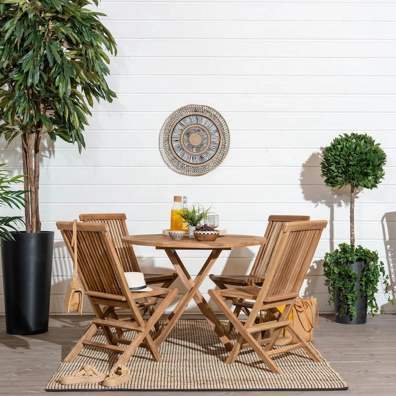 House Nordic Oviedo Pyöreä Tiikki Ruokapöytä Ø100 Cm 2-laatuinen 4 House Nordic Oviedo Pyöreä Tiikki Ruokapöytä Ø100 Cm 2-laatuinen - Image 4