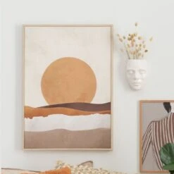 Iso Aurinko Taulu 50x70 Cm Ruskea/beige/okra, Luonnonvärinen Kehys 11 Iso Aurinko Taulu 50x70 Cm Ruskea/beige/okra, Luonnonvärinen Kehys -Yleinen Kotikauppa Iso aurinkotaulu