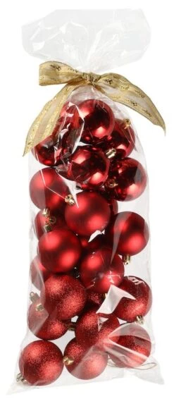 Joulukuusenpallot 24 Kpl Hopea 6 Cm