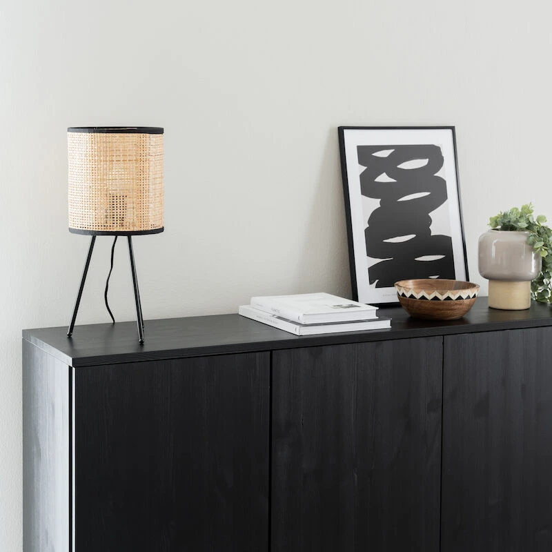 Kerä Rottinkipöytävalaisin Luonnonväri/musta 4 Kerä Rottinkipöytävalaisin Luonnonväri/musta - Image 4