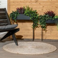 Kieppi Pyöreä Matto Ø90 Cm Luonnonväri/valkoinen