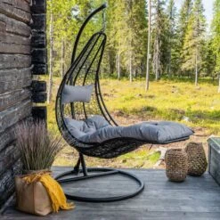 Lepo Riipputuoli Ja Teline Musta, Harmaa Pehmuste -Yleinen Kotikauppa Lepo riipputuoli harmaa musta miljoossa web 14