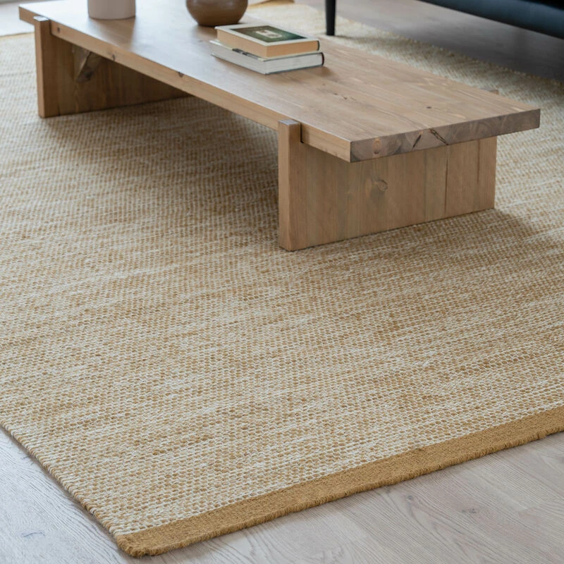 Line Villamatto 160x230 Cm Okra/valkoinen 2 Line Villamatto 160x230 Cm Okra/valkoinen - Image 2