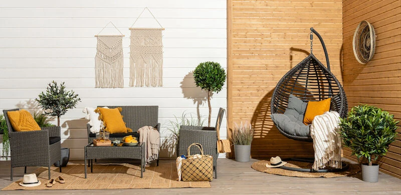 Pisara Riippukeinu Jalustalla Harmaa Polyrottinki/teräs 2 Pisara Riippukeinu Jalustalla Harmaa Polyrottinki/teräs - Image 2