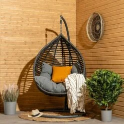 Pisara Riippukeinu Jalustalla Harmaa Polyrottinki/teräs 10 Pisara Riippukeinu Jalustalla Harmaa Polyrottinki/teräs -Yleinen Kotikauppa Pisara riippukeinu miljoossa web pete 4