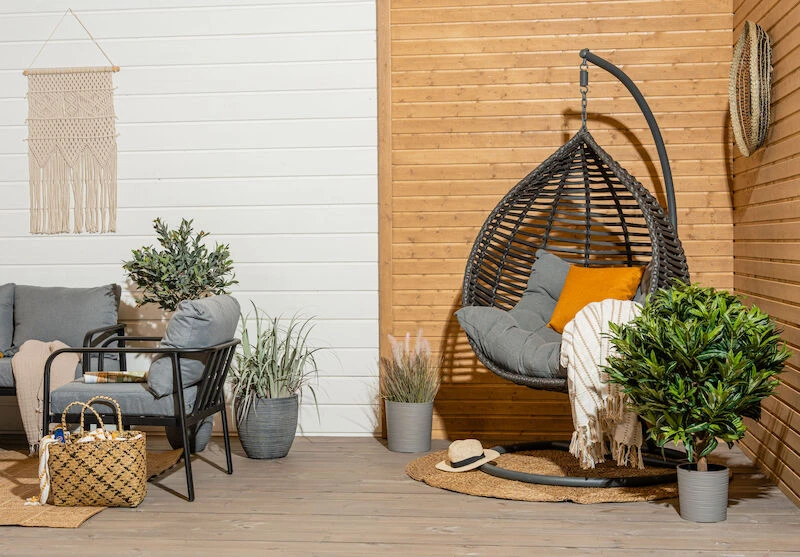 Pisara Riippukeinu Jalustalla Harmaa Polyrottinki/teräs 3 Pisara Riippukeinu Jalustalla Harmaa Polyrottinki/teräs - Image 3