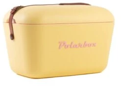 Polarbox Kylmälaukku 12L Keltainen Vaaleanpunaisella Tekstillä