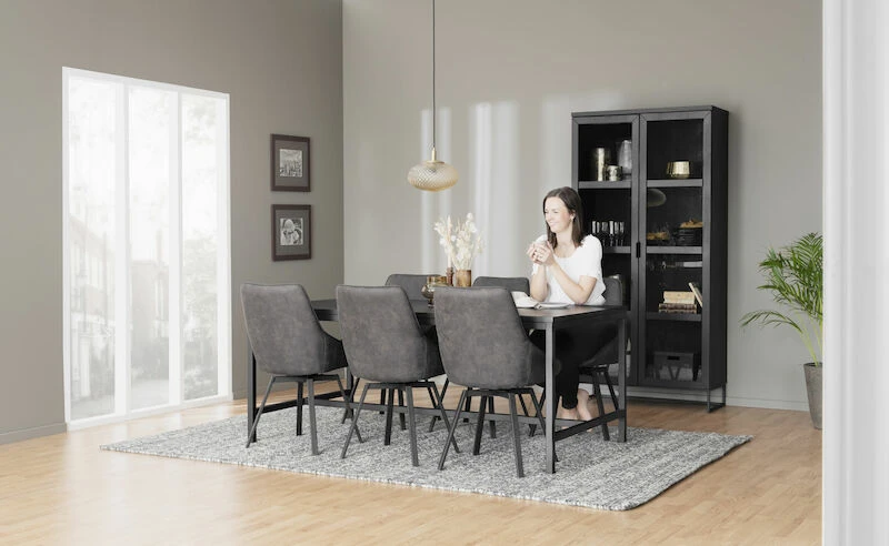 Rowico Everett Ruokapöytä 180x100 Cm Musta 6 Rowico Everett Ruokapöytä 180x100 Cm Musta - Image 6